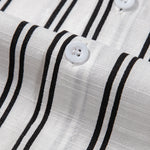 Linen Look Striped Button Up Shirt & Straight Leg Linen Pants
