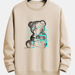 Simple Bear Print Relax Fit Sweatshirt