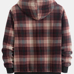 Teddy Fleece Lined Flannel Plaid Hoodie