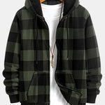 Teddy Fleece Lined Flannel Plaid Hoodie