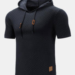 Slim Fit Short Sleeve Knit Hooded Sweater