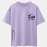 Waves Ukiyo-e Slogan Print Drop Shoulder Oversize T-Shirt