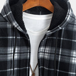 Teddy Fleece Lined Flannel Plaid Hoodie