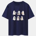 Ghost Reading Book Print Drop Shoulder Oversize T-Shirt