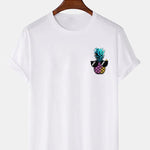 Pineapple With Sunglasses Print T-Shirt