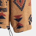 Aztec Print Patchwork Teddy Fleece Coat