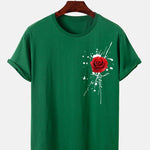 Splash Ink Rose Print T-Shirt