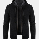 Teddy Lined Textured Hooded Sweater
