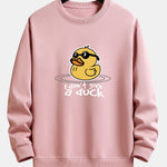 Yellow Duck With Sunglasses Print Relax Fit Sweatshirt