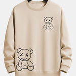 Line Shaped Bear Print Relax Fit Sweatshirt