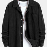 Long Sleeve Corduroy Cuban Collar Shirt