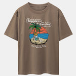 Skull Island Print Drop Shoulder Oversize T-Shirt