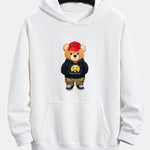 Hip Hop Bear Print Relax Fit Hoodie & Straight Leg Corduroy Pants