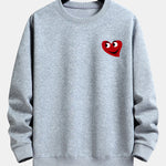 Heart Shaped Smiley Face Print Relax Fit Sweatshirt