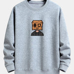 Cardboard Boy Print Relax Fit Sweatshirt