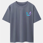 Colorful Evil Face Print Drop Shoulder Oversize T-Shirt