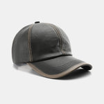 Vintage PU Leather Distressed Baseball Cap