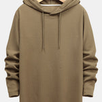 Long Sleeve Muscle Fit Ribbed Arc Hem Hooded T-Shirt