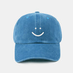 Smiling Face Pattern Neutral Casual Washed Cotton Baseball Cap