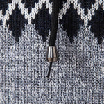 Geometric Pattern Zip Hooded Sweater