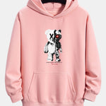 Robot Bear Print Relax Fit Hoodie