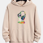 Dissolving Headphones Print Relax Fit Hoodie
