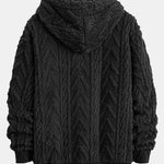 Geometric Jacquard Zip Up Teddy Hoodie