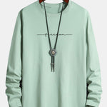 Long Sleeve Freedom Print Cotton T-Shirt