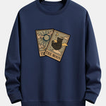 Sun Moon Cat Print Relax Fit Sweatshirt