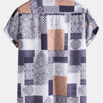 Tile Patchwork Print Button Up Shirt