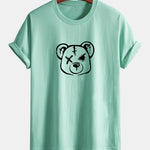 Regular Fit Bear Print Cotton T-Shirt