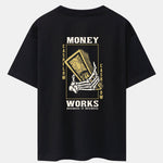 Money Skull Back Print Heavy Weight Oversize T-Shirt