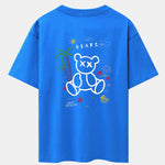 Bear On Vacation Print Drop Shoulder Oversize T-Shirt