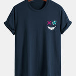 Regular Fit Evil Face Print Cotton T-Shirt