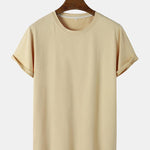 Solid Color Arc Hem T-Shirt