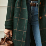 Jennifer | Women's Retro Lapel Plaid Tweed Coat