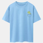 Pocket Dinosaur Print Drop Shoulder Oversize T-Shirt