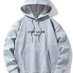 Paris Print Cotton Blend Hoodie
