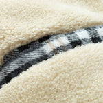 Teddy Fleece Lined Detachable Flannel Plaid Hooded Coat
