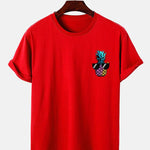 Pineapple With Sunglasses Print T-Shirt