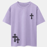 Cross Print Drop Shoulder Oversize T-Shirt