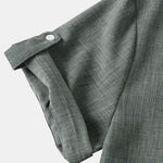 Short Sleeve Linen Look Henley Shirt