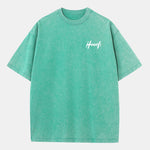 Print Washed Distressed Drop Shoulder T-Shirt