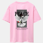 Dove Rose Slogan Back Print Drop Shoulder Oversize T-Shirt