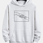 Hand And Cat Paw Print Relax Fit Hoodie