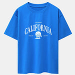 California Slogan Print Drop Shoulder Oversize T-Shirt