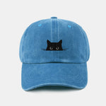 Cat Pattern Casual Washed Cotton Baseball Cap