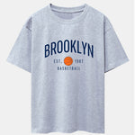Brooklyn Basketball Print Drop Shoulder Oversize T-Shirt