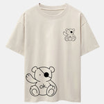 Bear Print Drop Shoulder Oversize T-Shirt