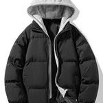 Contrast Detachable Hooded Puffer Coat